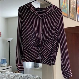 Purple Striped Blouse